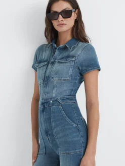 Good American Denim Bootcut Jumpsuit Sale