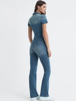 Good American Denim Bootcut Jumpsuit Sale