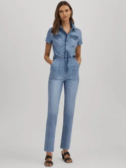 Good American Denim Skinny Jumpsuit New
