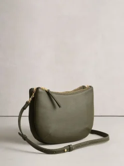 Next Leather Scoop Cross-Body Bag Green Discount