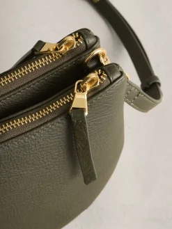 Next Leather Scoop Cross-Body Bag Green Discount
