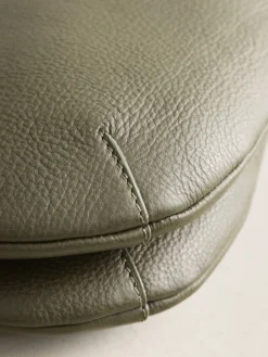 Next Leather Scoop Cross-Body Bag Green Discount