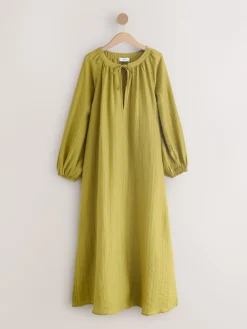 Next Long Sleeve Maxi Kaftan Green