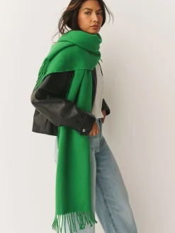 Next Green Midweight Wool Blend Scarf Sale