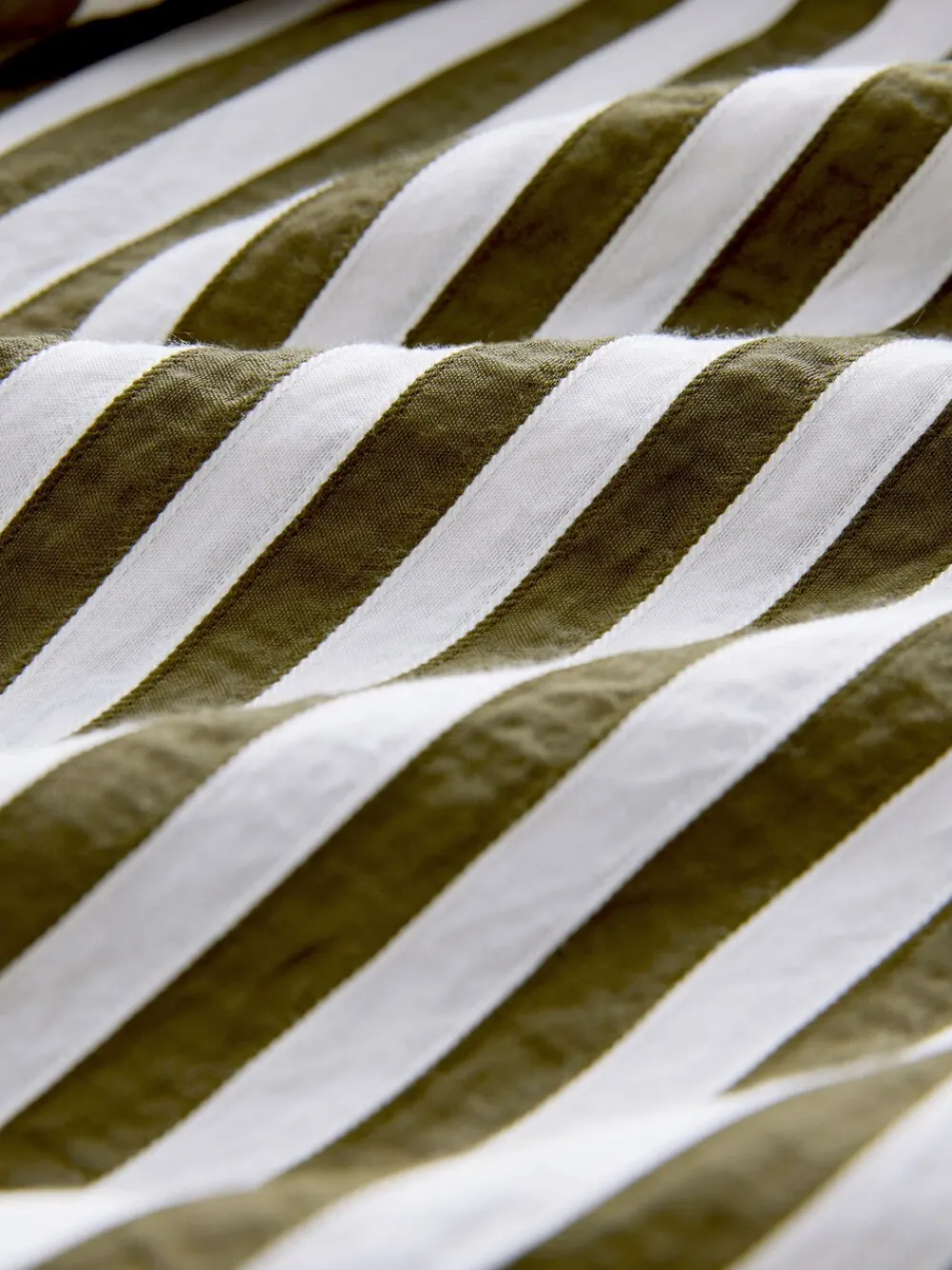 Next Tie Waist Long Sleeve Midi Shirt Dress Green Stripe Sale