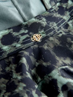 Next Tummy Control Skirted Swim Dress Green/Black Leopard Print Discount