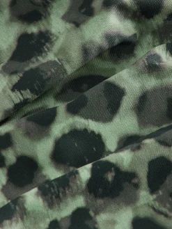 Next Green/Black Leopard Print Halterneck Tummy Control Swimsuit Online