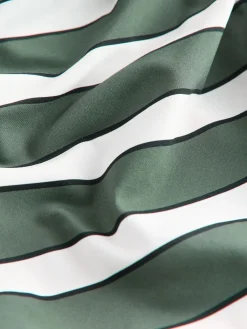 Next Green/Cream Stripe Ruched Side Tummy Shaping Control Swimsuit Sale