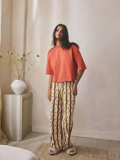 Next Green/Ecru Stripe Cotton Short Sleeve Pyjamas Best