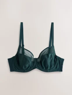 Next DD+ Non Pad Full Cup Bras 3 Pack with Side Support Green/Navy/Navy Print Online