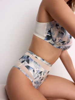 Next Mesh Trim High Waist High Leg Knickers 3 Pack Green/Navy/Navy Print Best