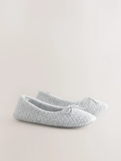 Next Grey Ballerina Heart Slippers Clearance