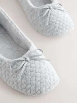 Next Grey Ballerina Heart Slippers Clearance