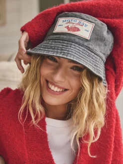 Next Grey Bucket 100% Cotton Hat Sale