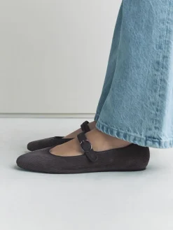 Next Forever Comfort Round Toe Buckle Detail Mary Jane Shoes Grey Cord Sale