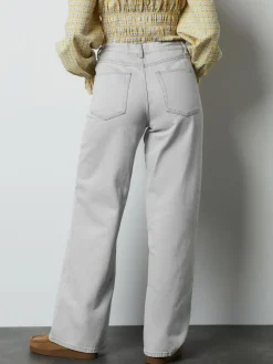 Next Wide Leg Joggers Waist Jeans Grey Denim Sale