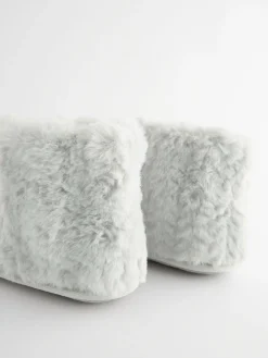 Next Grey Faux Fur Boot Slippers Best