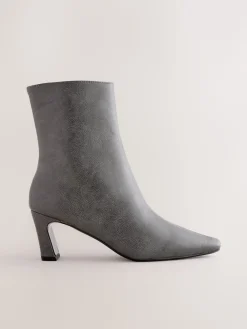 Next Forever Comfort® Chisel Toe Heeled Ankle Boots Grey Sale