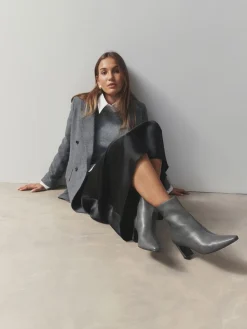 Next Forever Comfort® Chisel Toe Heeled Ankle Boots Grey Sale