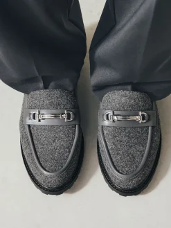 Next Grey Forever Comfort® Trim Hardware Round Toe Loafers