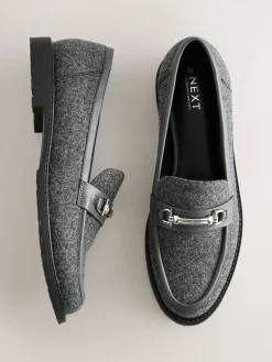 Next Grey Forever Comfort® Trim Hardware Round Toe Loafers