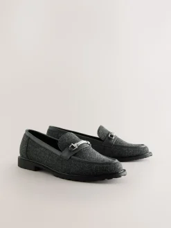 Next Grey Forever Comfort® Trim Hardware Round Toe Loafers