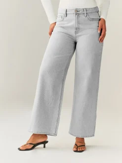 Next Hourglass Wide Leg Jeans Grey New