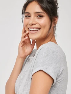 Next Grey Marl Cap Sleeve T-Shirt Online