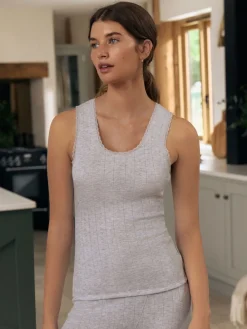 Next Thermal Maximum Warmth Cosy Pointelle Vest Grey Marl Best