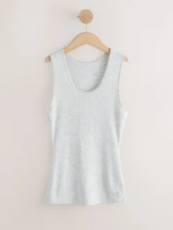 Next Thermal Maximum Warmth Cosy Pointelle Vest Grey Marl Best