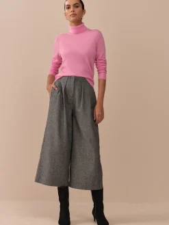 Next N. Premium Herringbone Culottes With Wool Grey Hot