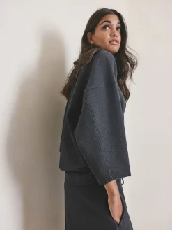 Next Grey N.Premium Brushed Wide Sweatshirt Outlet