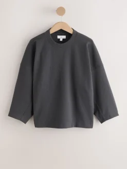 Next Grey N.Premium Brushed Wide Sweatshirt Outlet