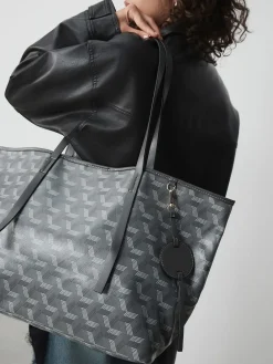 Next Grey Printed Shoulder Bag New