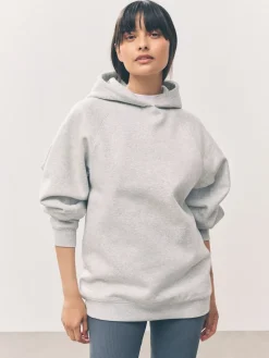 Next Relaxed Fit Heavyweight Longline Hoodie Grey Outlet