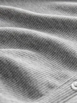 Next Ribbed Long Sleeve Henley Bodysuit Grey Online