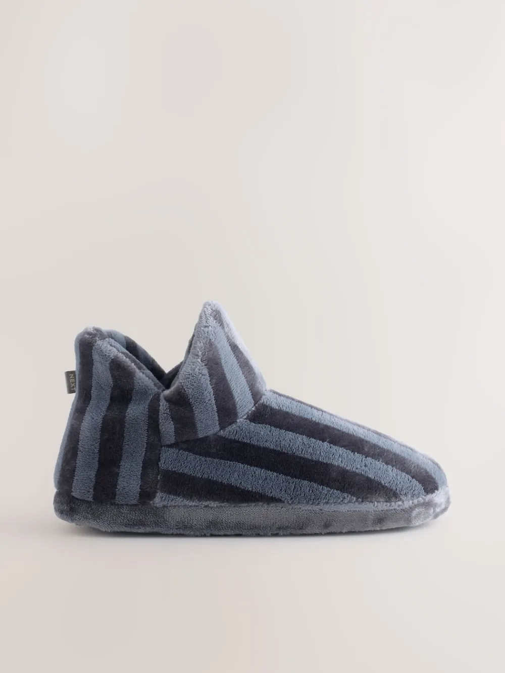 Next Boot Slippers Grey Stripe New