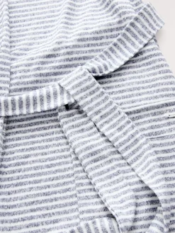 Next Cosy Lightweight Dressing Gown Grey Stripe Best