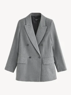 Next Tabitha Simmons X Wool Blend Double Breasted Blazer Grey Sale