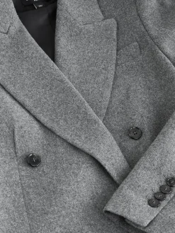 Next Tabitha Simmons X Wool Blend Double Breasted Blazer Grey Sale