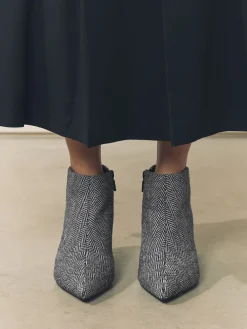 Next Forever Comfort® Kitten Heel Ankle Boots Grey Tweed Hot