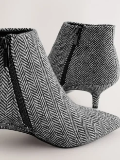 Next Forever Comfort® Kitten Heel Ankle Boots Grey Tweed Hot