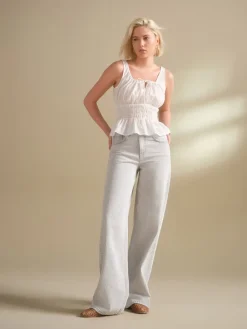 Next Grey Wide Leg Jeans Online