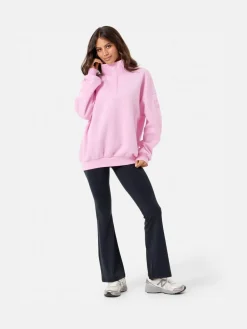 Gym + Coffee Womens Snap Collar Sierra Sweatshirt Pink Online