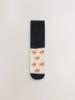 Next Hamish Highland Cow Footbed Ankle Socks 5 Pack Clearance
