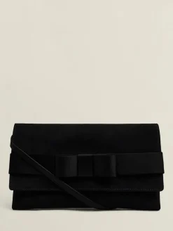 Hobbs Black Renata Bow Velvet Clutch Best