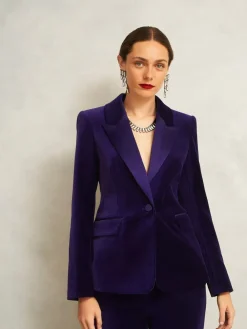 Hobbs Purple Heather Velvet Jacket Sale