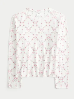 Hollister Cosy Long Sleeve White Pyjama Top New