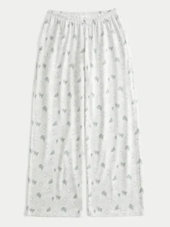 Hollister Cosy Wide leg White Pyjamas Bottoms Sale