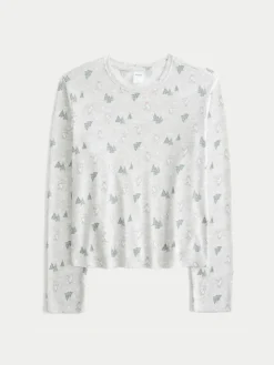 Hollister Cozy Long Sleeve White Pyjama Top Best